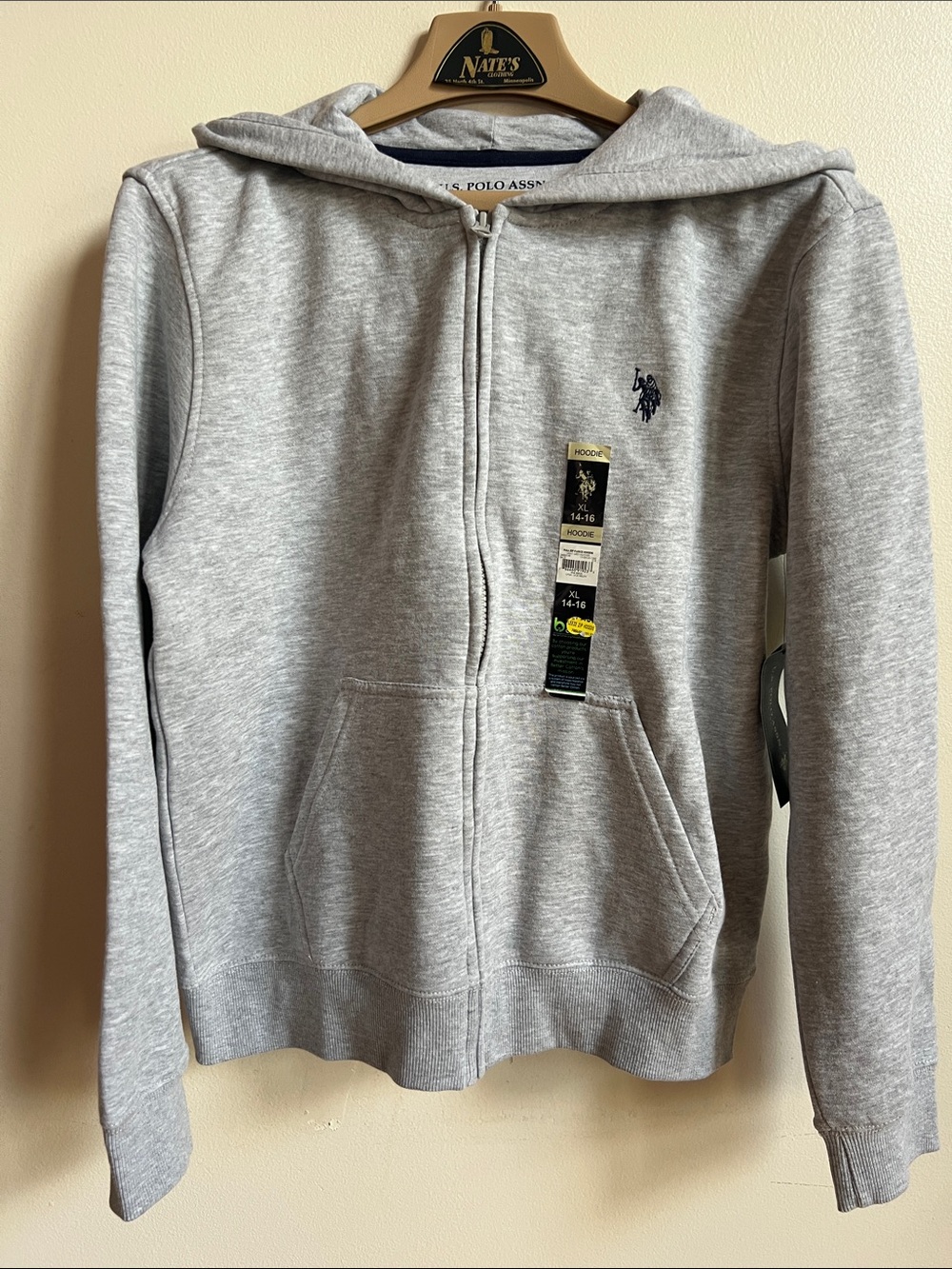U.S. Polo Assn. Light Grey Kids' Full-Zip Hoodie Jacket